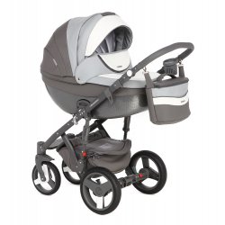 D109 - Детская коляска Adamex Monte Carbon Eko кожа 100% 2 в 1
